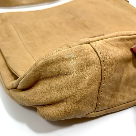 PERLINA New York Handbag Women's TAN Leather Adjustable Crossbody Shoulder Bag - Picture 8 of 16